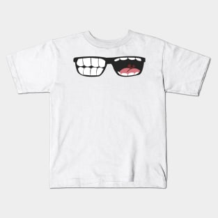 Cool Teeth Eye Glasses Graphic Illustration Kids T-Shirt